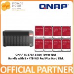 QNAP TS-873A 8 Bay Tower NAS Bundle with 8 x WD Red Plus 4TB NAS Hard Disk. Singapore Local Warranty 3 Years